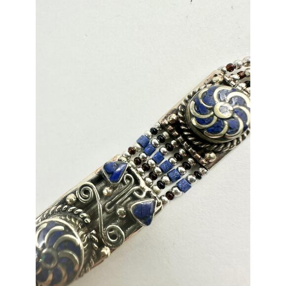 Tibetan Silver Bracelet Handmade Boho - Picture 4 of 7